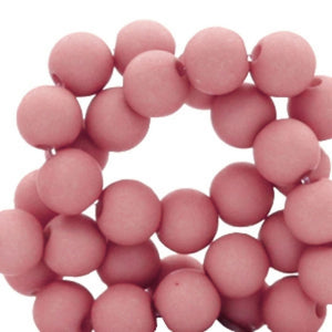 Acryl kralen mat Terracotta rose 6mm