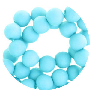 Acryl kralen mat Vivid Sky Blue 6mm