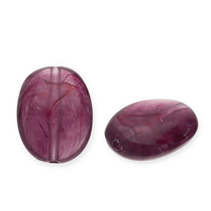 Acryl kralen ovaal Aubergine red