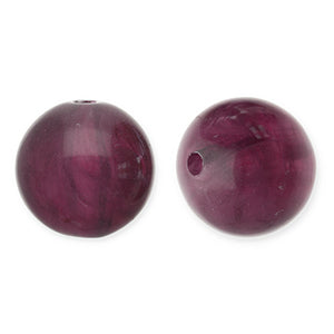 Acryl kralen rond Aubergine red 12mm