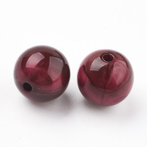Acryl kralen rond Tiger Eye Bordeaux Rood 14mm