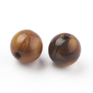 Acryl kralen rond Tiger Eye Saddle Brown 14mm