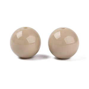 Acryl kralen rond opaque tan 12mm
