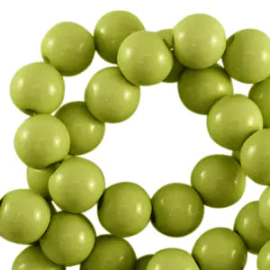 Acryl kralen shiny Light army green 4mm