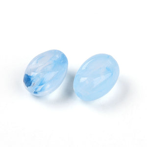 Acryl kralen structuur ovaal Light Sky Blue