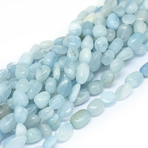 Aquamarine nugget kraal blauw
