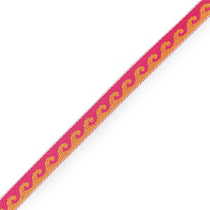 Armband lint met tekst golven Orange-pink