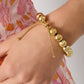 Armband grote kralen RVS goud
