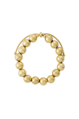 Armband grote kralen RVS goud
