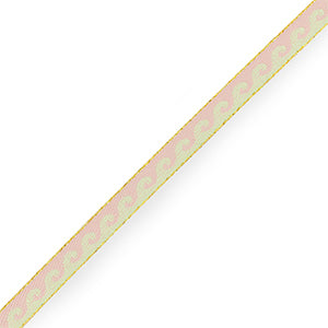 Armband lint met tekst golven Pastel green-Pastel pink