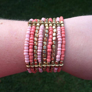Armband roze coral goud