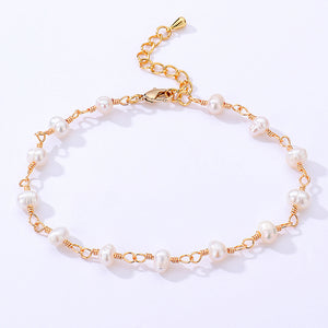 Armband verswater parel chained RVS