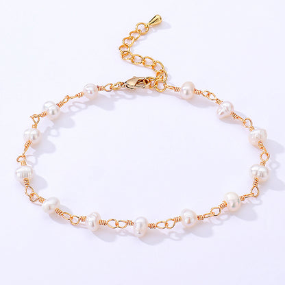 Armband verswater parel chained RVS