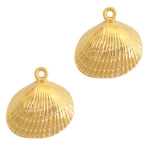Bedel DQ metaal schelp groot Goud (nikkelvrij)
