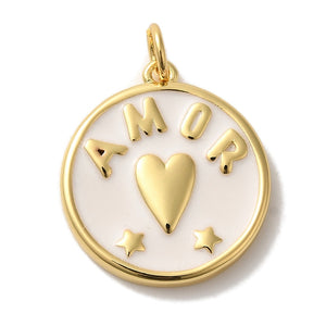 Bedel Enamel Amor Rond Wit Goud