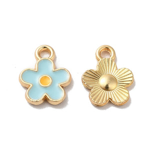 Bedel Enamel Bloem Turquoise
