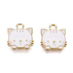 Bedel Enamel Kat Wit Goud