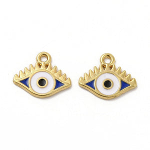 Bedel Enamel Oval Eye Golden Blue