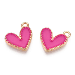 Bedel Enamel Ribbel Hart Hot Pink