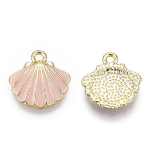 Bedel Enamel Schelp Roze Goud