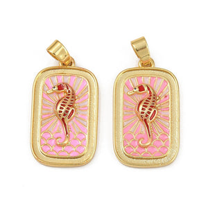 Bedel Enamel Zeepaardje Roze