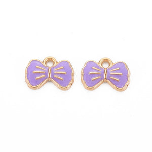 Bedel Enamel bow lila goud