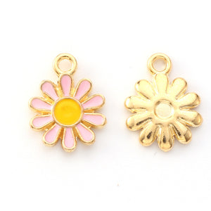 Bedel Enamel daisy flower roze goud