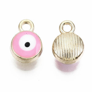 Bedel Enamel evil eye roze goud