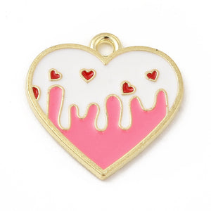 Bedel Enamel love hart roze wit