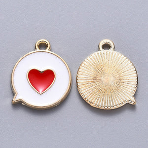 Bedel Enamel message heart goud