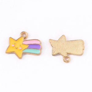 Bedel Enamel rainbow star goud