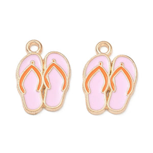 Bedel Enamel roze teenslippers