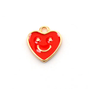 Bedel Enamel smiley hart rood goud