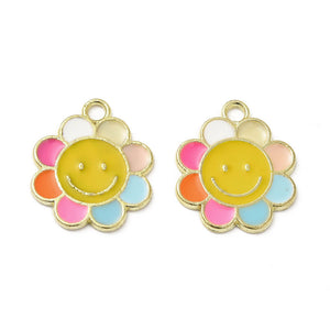 Bedel Enamel summer pastel regenboog bloem goud