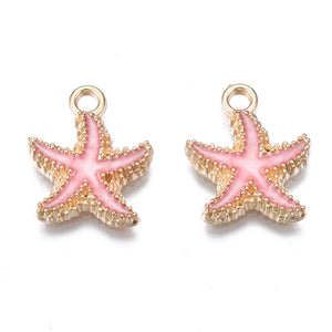 Bedel Enamel zeester roze goud