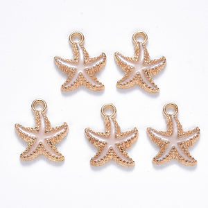 Bedel Enamel zeester wit goud