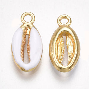 Bedel Kauri schelp Wit goud