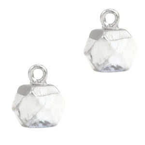 Bedel Natuursteen hangers hexagon Marble white-silver