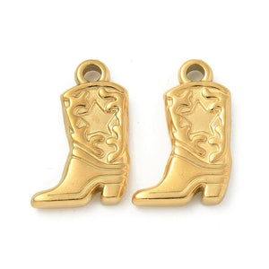 Bedel RVS Stainless steel cowboy boots Goud