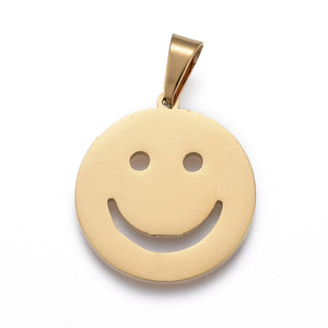 Bedel RVS Stainless steel smiley Goud
