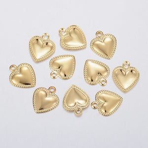 Bedel RVS flat heart goud