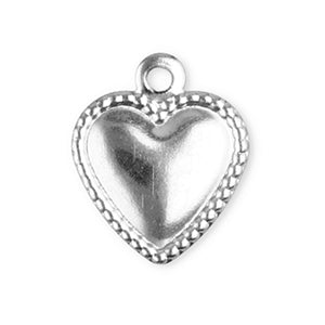 Bedel RVS flat heart zilver