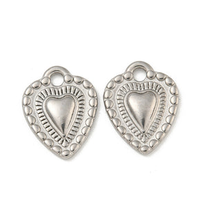 Bedel RVS funky heart Zilver