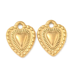 Bedel RVS funky heart goud