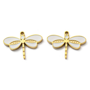 Bedel RVS libelle 14k Gold-white