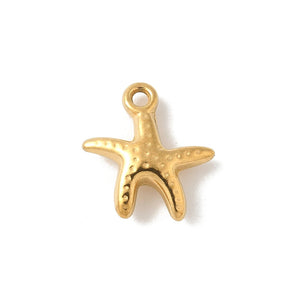 Bedel RVS starfish 18k plated goud