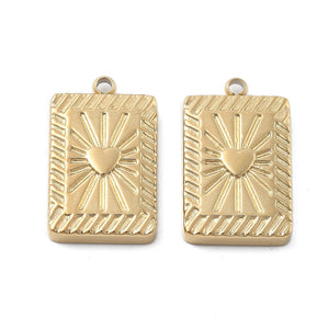 Bedel RVS tag heart goud