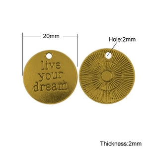 Bedel 'live your dream' goud