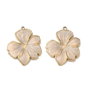 Bedel enamel RVS bloem wit