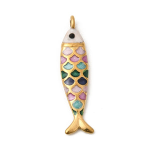 Bedel enamel RVS vis colorful